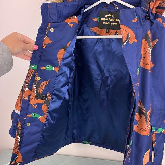 Mini Rodini K2 Wild Duck Padded Parka Winter Coat Navy 128-134 cm 7-9 - Picture 7 of 15